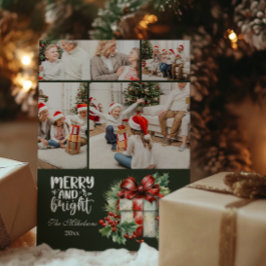 グリーン ビンテージ クリスマス 4 枚写真 ファミリー