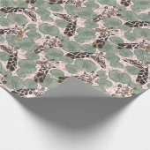 グリーン&ピンクギラフェサファリラッピング紙転が ラッピングペーパー (角)