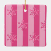 グリーン&ピンクストライプクリスマスオーナメント セラミックオーナメント (裏面)