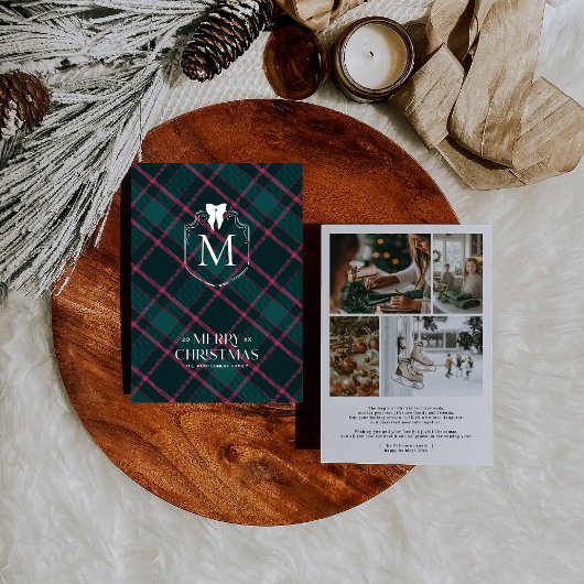 グリーン&ピンクタータンチェック | コケット弓モノグラム写真 シーズンカード