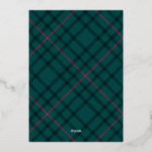 グリーン&ピンクタータンチェック | ホリデー企業のパーティー 箔招待状 (裏面)