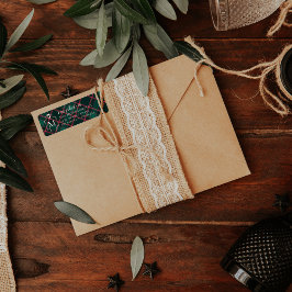 グリーン&ピンクタータンチェック | モノグラムカスタムクリスマス ラベル