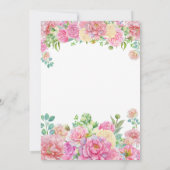 グリーン&ピンクフローラ水彩ミセスブライダルシャワー 招待状 (裏面)