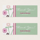 グリーン&ピンクフローラ結婚式の引き出物ギフトラベル (正面&裏面)