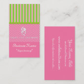 グリーン&ピンクブティガーリーックシックビジネスカード 名刺 (正面/裏面)
