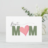 グリーン ピンク シンプル モダン ベスト ママ 母の日 シーズンカード (スタンド正面)