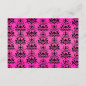 グリーン ピンク ブラック ダマスク 結婚式 披露宴 カード (裏面)
