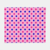 グリーン ピンク ブルー 水玉模様 フリースブランケット (正面(横))