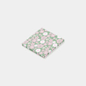 グリーン ピンク ホワイト レトロ Y2K 1970年代 フラワーパターン ポストイット (アングル)