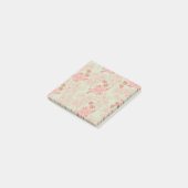 グリーン ピンク レトロ Y2K 70年代 花柄 ポストイット (アングル)