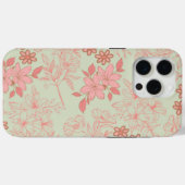 グリーン ピンク レトロ Y2K 70年代 花柄 Case-Mate iPhoneケース (裏面 (横))