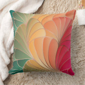 グリーン、ピーチ、アプリコット、スイカ・ニューアールヌーボー クッション (ブランケット)