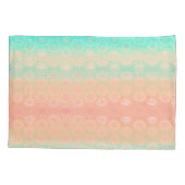 グリーン、ピーチ、メロン、サンゴの幾何学的 枕カバー (裏面)