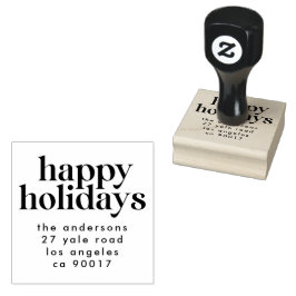 グリーン・ファン・ハッピー・ホリデークリスマスの差出人住所 ラバースタンプ