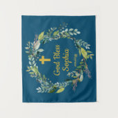 グリーン・ファースト・コミュニオンバックドランドデコレーション海軍 タペストリー (正面)