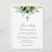 グリーン・ファースト・コミュニオン 招待状 (正面/裏面)