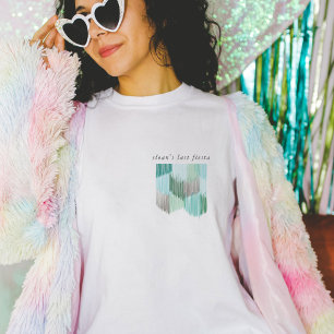 グリーン フィエスタ モダン フリンジ ブライズメイド パーティ Tシャツ