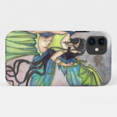 グリーン・フェアリーとドラゴンの幻想芸術 Case-Mate iPhoneケース (裏面(横))