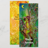 グリーン・フェアリー 黄色 青 赤 銀 招待状 (正面/裏面)