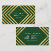 グリーン・フェイク金ゴールド・ソーシャル・メデエレガントィア 名刺 (正面/裏面)