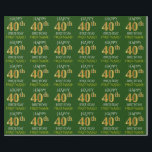 グリーン、フェイク金ゴールド「HAPPY 40th BIRTHDAY」 ラッピングペーパー<br><div class="desc">このラッピング紙デザインは、「HAPPY 40th BIRTHDAY」のようなメッセージを特徴とし、「40th」は金ゴールドの模倣の外観を持つフェイク。また、名前を付けることができるパーソナライズされたと、緑の色の背景も特徴である。40歳の誕生日に贈り物を包む与え際に使われるかもしれない。[～Z0000132]</div>