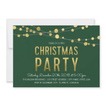 グリーン フェイク ゴールドの光のストリングス クリスマス パーティー