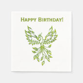 グリーン・フェニックスがブラックで登場 スタンダードカクテルナプキン (正面)