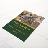 グリーン フェリス ナビダード スペイン ファミリー フォト ゴールド 箔シーズンカード (回転した状態)