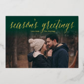 グリーン+フォイル・シーズンのグリーティングフォト・カード 箔シーズンカード (正面)