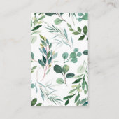 グリーン フォリアージ サファリ 動物 おむつ ラッフル 挿入 名刺 (裏面)