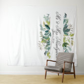 グリーン フォリアージ フレーム 結婚式 フォト ブック背景 タペストリー (インサイチュ(横))