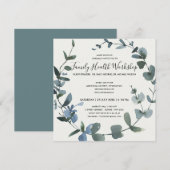 グリーン フォリアージ ユーカリ ウェルカムリース ワークショップ イベント 招待状 (正面/裏面)