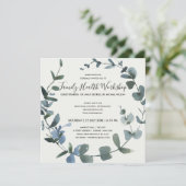 グリーン フォリアージ ユーカリ ウェルカムリース ワークショップ イベント 招待状 (スタンド正面)