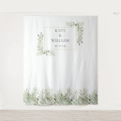 グリーン フォリア ウェディング フォトブース 背景 タペストリー (正面)