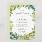 グリーン フォリア フレーム ウェディング 招待状 (正面/裏面)