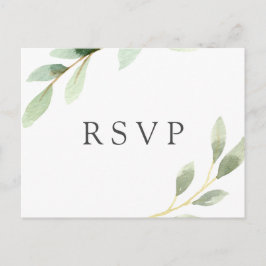 グリーン フォリア ボタニカル ウェディング RSVP インビテーションポストカード