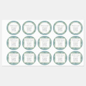 グリーン フォリア モダン エレガント ゴールド サークル ラベル (シート)