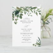 グリーン フォリア ユーカリ エレガント ラスティック ウェディング 招待状 (スタンド正面)