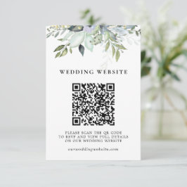 グリーン+フォリア+QRコード+RSVP+結婚式の詳細 エンクロージャーカード