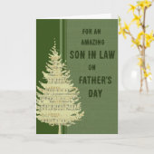 グリーン・フォレスト・ソン・イン・ロー・ハッピーファーザー・デー カード (黄色い花)