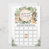 グリーン フォレスト ビンゴ 男の子 赤ちゃん歓迎会 ゲーム カード (正面)