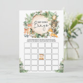 グリーン フォレスト ビンゴ 男の子 赤ちゃん歓迎会 ゲーム カード (スタンド正面)