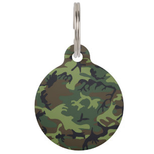 グリーン・フォレスト・ミリタリー・カモフラージュ ペット ネームタグ