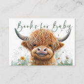 グリーン フラワーのハイランド牛 赤ちゃんのための本 エンクロージャーカード (正面)