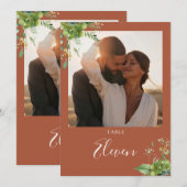 グリーン フラワーフォト テラコッタ テーブルナンバー (正面/裏面)