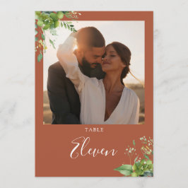 グリーン フラワーフォト テラコッタ テーブルナンバー