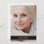 グリーン フラワー お別れの会 ライフ セレブレーション フォト 招待状 (裏面)