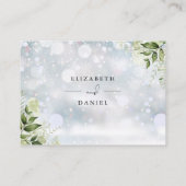 グリーン フラワー ウィッシュ ウェル 冬のウェディング エンクロージャーカード (裏面)