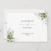グリーン フラワー ウェディング 詳細情報カード 招待状 (裏面)