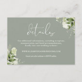 グリーン フラワー エレガント サージュグリーン ウェディング 詳細 エンクロージャーカード (正面)